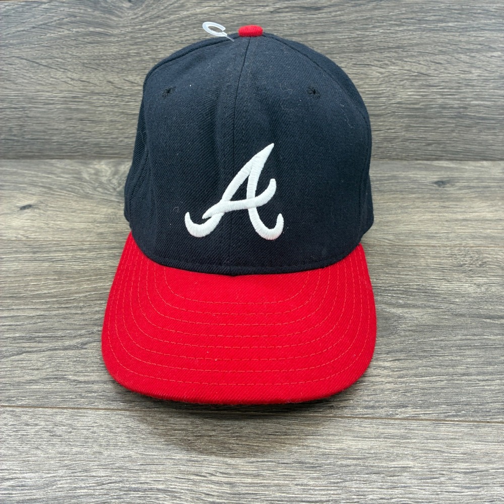 VTG Atlanta Braves New Era 59Fifty Wool Size 6 3/4 Pro Model Fitted Baseball Hat